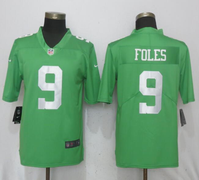 Men Philadelphia Eagles 9 Foles Wentz Green Vapor Untouchable Nike Limited NFL Jerseys